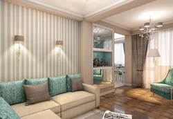 Mint beige living room interior