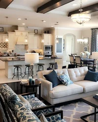 American kitchen living room design