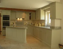 Kitchen interior in ivory color