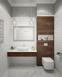 Bathroom interior white with wood