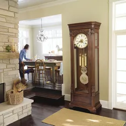 Living room interior with grandfather clock