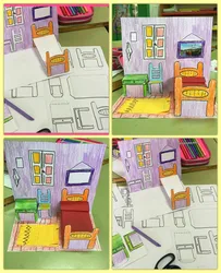 Paper kitchen interior