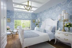 Blue Color In The Bedroom Interior Photo