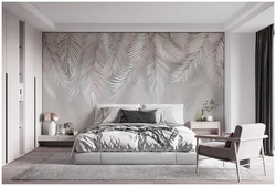 Living room wallpaper feathers photo