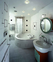 Bathroom design with a semicircular bathtub