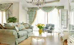 Living room interiors in pastel colors photo