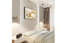 Posters in the bedroom interior photo