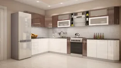 Kitchen interior center white gloss