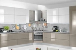 Kitchen interior center white gloss