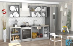 Kitchen interior center white gloss