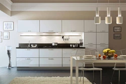 Kitchen interior center white gloss