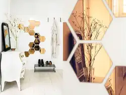 Honeycomb mirrors in the hallway photo