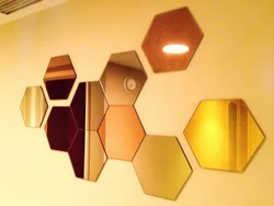 Honeycomb mirrors in the hallway photo