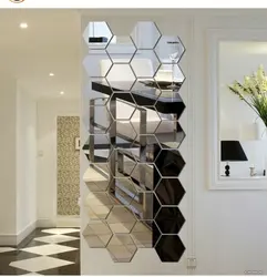 Honeycomb mirrors in the hallway photo