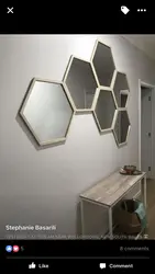 Honeycomb mirrors in the hallway photo