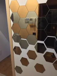 Honeycomb mirrors in the hallway photo