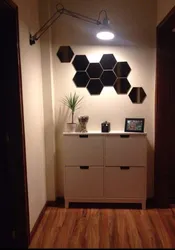 Honeycomb mirrors in the hallway photo