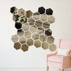 Honeycomb mirrors in the hallway photo