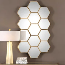 Honeycomb mirrors in the hallway photo