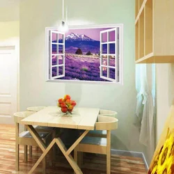 False window in the kitchen interior