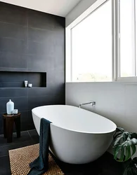 Oval bathtubs in the bathroom interior