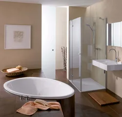 Oval bathtubs in the bathroom interior