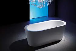 Oval bathtubs in the bathroom interior