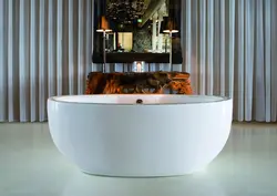 Oval bathtubs in the bathroom interior