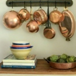 Copper kitchen in the interior photo