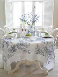 Modern tablecloths in the living room interior