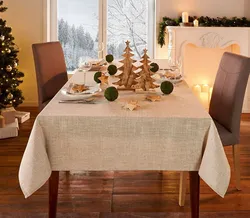 Modern tablecloths in the living room interior