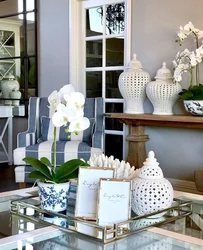 Vases in the living room interior photo