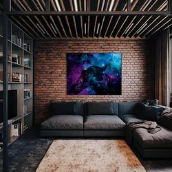 Loft yataq otağı qonaq otağı fotoşəkili