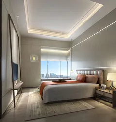 Ceiling design with lighting in the bedroom