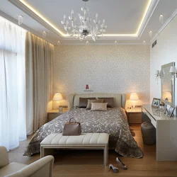 Ceiling design with lighting in the bedroom