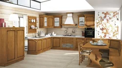Kitchen furniture oak color photo