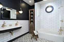 White brick bath design