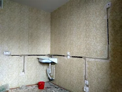 Sockets on the wall in the kitchen photo