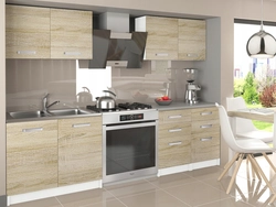 Light oak countertop in the kitchen interior