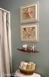 Shells in the bathroom interior