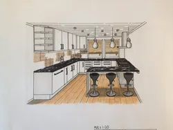 Интерьер дизайн кухни рисунок