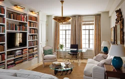Living room books interior design