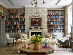 Living room books interior design