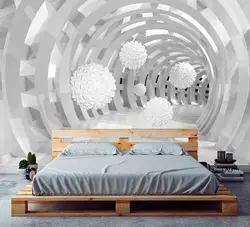 Bedroom interior circles