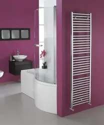 Heating radiator in the bathroom photo