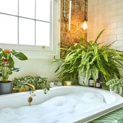 Bath with plants design