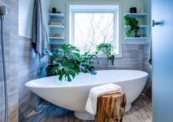 Bath with plants design