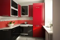 Дизайн маленькой кухни в красном цвете