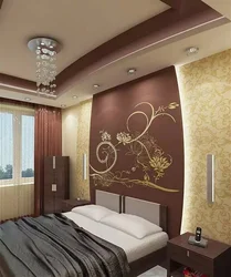Photo of wall and ceiling design in the bedroom
