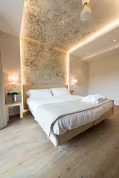 Photo of wall and ceiling design in the bedroom